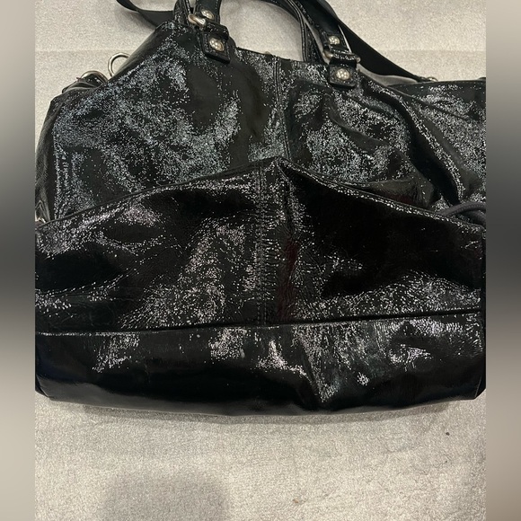 Coach Poppy Black Patent Leather Women's Hobo Tote Bag - Picture 5 of 11